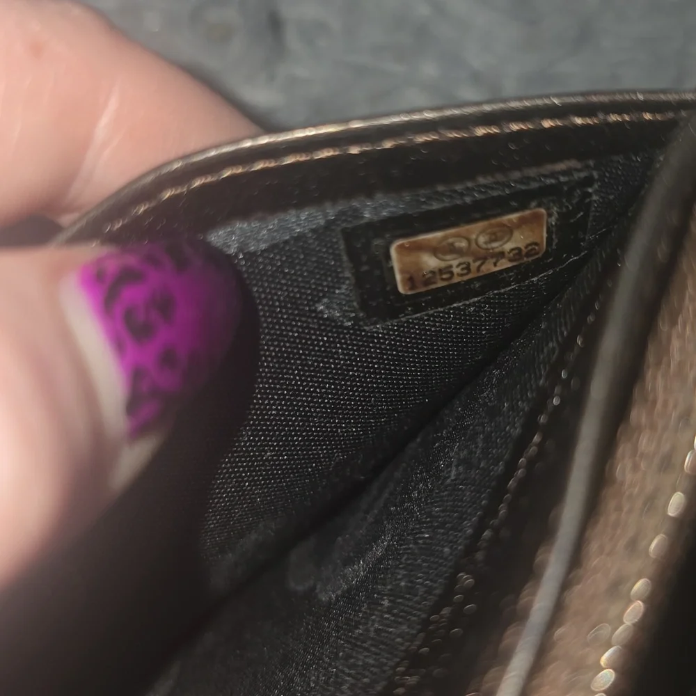 Chanel Metallic Bronze Cambon Long Bifold Wallet W/ Silver Hardware (EUC)✨️🩶✨️ - Picture 11 of 12